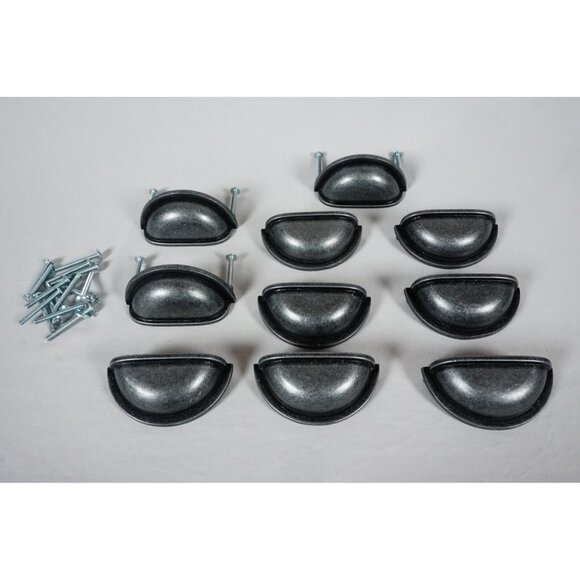 Stone Mill Hardware Drawer Pulls 3" Center Swedish Iron Arch Cup 10 Pack - Picture 2 of 7